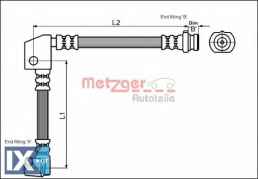 Ελαστικός σωλήνας φρένων METZGER 4114738