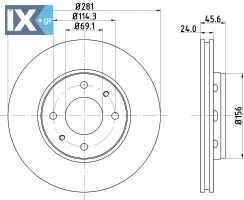 ΔΙΣΚΟΠΛΑΚΑ ΕΜΠΡΟΣ VOLVO, MITSUBISHI MDC1081 MDC1081 PW820580 M818027 MR818027 30818027 308180272