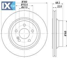 ΔΙΣΚΟΠΛΑΚΑ ΑΕΡΙΖΟΙΜΕΝΗ ΠΙΣΩ MERCEDES MDC1634 MDC1634 0004230912 2114230912 A0004230912 A2114230912