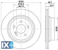 ΔΙΣΚΟΠΛΑΚΑ ΑΕΡΙΖΟΙΜΕΝΗ ΠΙΣΩ MERCEDES MDC1634 MDC1634 0004230912 2114230912 A0004230912 A2114230912