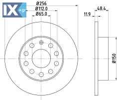 ΔΙΣΚΟΠΛΑΚA ΠΙΣΩ VW GROUP + MDC1679C 1K0615601L MDC1679C 1KD615601 1KD615601A 1KD615601B L1KD615601A L1KD615601B 1K0615601AC 1K0615601AJ 1K0615601L 8P0098601N 1K0615601AC 1K0615601AJ 1K061