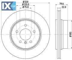 ΔΙΣΚΟΠΛΑΚΑ ΠΙΣΩ BMW X3 E83 320ΜΜ ΑΕΡΙΖ MDC1720 MDC1720 3332217 34213332217