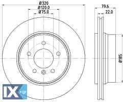 ΔΙΣΚΟΠΛΑΚΑ ΠΙΣΩ BMW X3 E83 320ΜΜ ΑΕΡΙΖ MDC1720 MDC1720 3332217 34213332217