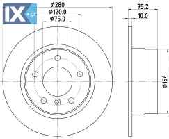 ΔΙΣΚΟΠΛΑΚΑ ΠΙΣΩ BMW Z4 (E85) (E86) Z3435 MDC1814 34216752545 34216766225 34216794306 6752545 6766225 6794306