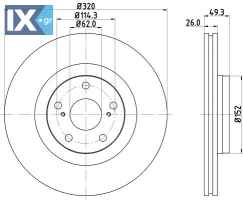 ΔΙΣΚΟΠΛΑΚΑ ΕΜ TOYOTA AVENSIS VERSO -18 MDC2168 MDC2168 4351205090