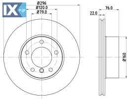 ΔΙΣΚΟΠΛΑΚΑ ΕΜΠΡΟΣ BMW E39 520 525 Φ296 34111163013 MDC989 1163013 1163081 1164839 34111163013 34111163081 34111164839 34116767061 6767061