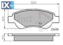 ΣΕΤ ΔΙΣΚΟΦΡΕΝΑ ΕΜΠΡ. TOYOTA-CITROEN ADB01552 044650H010 044650H020 044650H030 04465YZZDT 1611456980 1613819980 425327 425328 425474 435326 E172283 1611456980 1613819980 425327 425328 425474 435326 E1