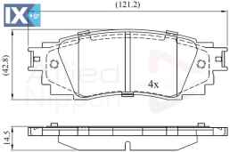 ΣΕΤ ΔΙΣΚΟΦΡΕΝΑ ΟΠΙΣΘ. TOYOTA ADB02430 044660E070 0446610010 0446633220 0446642080 044660E060 0446648160