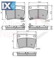 ΣΕΤ ΔΙΣΚΟΦΡΕΝΑ ΟΠΙΣΘ. MITSUBISHI ADB3775 4605A783 4615A097 MN102626 MR307247 MR307249 MR307415 MR389575 MZ690027