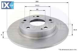 ΕΠΙΧΡΙΣΜΕΝΗ ΔΙΣΚΟΠΛΑΚΑ ΟΠΙΣΘ. HONDA ADC0555 42510SMGE20 42510SNAA00 42510SNAA01 42510SNEA00 42510TR3A00