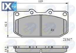 ΣΕΤ ΔΙΣΚΟΦΡΕΝΑ ΕΜΠΡ. SUBARU-NISSAN CBP0829 4106037P90 4106037P91 26296AE120 26296FE070 26296FE090