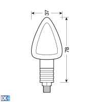 ΦΛΑΣ ΜΗΧΑΝΗΣ FOCAL 12V 21W (78x37mm) ΜΑΥΡΑ -2 ΤΕΜ.