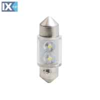 ΛΑΜΠΑΚΙΑ ΠΛΑΦΟΝΙΕΡΑΣ C5W/C10W 12V 0,26W SV8,5 31mm LED 2xFlux 3mm ΛΕΥΚΟ BLISTER 2ΤΕΜ