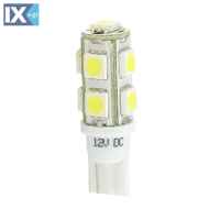 W5W 12V T10 W2,1x9,5d LED 9xSMD5050 ΛΕΥΚΟ (ΚΑΡΦΩΤΟ ΑΚΑΛΥΚΟ) BLISTER 2ΤΕΜ. M-TECH