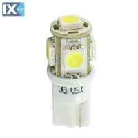 W5W 12V T10 W2,1x9,5d LED 5xSMD5050 ΛΕΥΚΟ (ΚΑΡΦΩΤΟ ΑΚΑΛΥΚΟ) 1ΤΕΜ. M-TECH