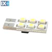 W5W 12V T10 W2,1x9,5d LED 6xSMD3528 ΛΕΥΚΟ (ΚΑΡΦΩΤΟ ΑΚΑΛΥΚΟ) BLISTER 2ΤΕΜ. M-TECH