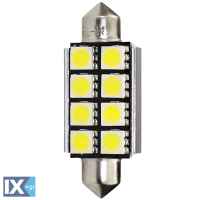 ΛΑΜΠΑΚΙΑ ΠΛΑΦΟΝΙΕΡΑΣ C5W/C10 12V 1,92W SV8,5 41mm CAN-BUS+RADIATOR LED 8xSMD5050 ΛΕΥΚΟ BLISTER 2ΤΕΜ.