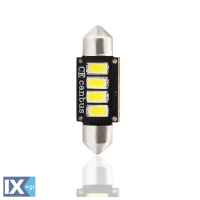 ΛΑΜΠΑΚΙΑ ΠΛΑΦΟΝΙΕΡΑΣ C5W/C10W 12V 2W SV8,5 36mm CAN-BUS+RADIATOR LED 4xSMD5730 ΛΕΥΚΟ BLISTER 1τεμ