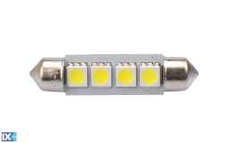 ΛΑΜΠΑΚΙΑ ΠΛΑΦΟΝΙΕΡΑΣ C5W/C10W 12V 0,96W SV8,5 41mm CAN-BUS LED 4xSMD5050 PREMIUM ΛΕΥΚΟ BLISTER 2ΤΕΜ