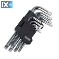 TORX ΚΛΕΙΔΙΑ 9 ΤΕΜΑΧΙΩΝ (T10/15/20/25/27/30/40/45/50) ΧΡΩΜΙΟ-ΒΑΝΑΔΙΟ (CRV)