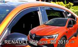 ΣΕΤ ΑΝΕΜΟΘΡΑΥΣΤΕΣ ΑΥΤΟΚΙΝΗΤΟΥ ΓΙΑ RENAULT ARKANA 5D 2019+ ΑΠΟ ΕΥΚΑΜΠΤΟ ΦΙΜΕ ΠΛΑΣΤΙΚΟ HEKO - 4 ΤΕΜ.