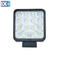 Προβολέας Τετράγωνος με 16LED HP 6000K 10-30V 48W