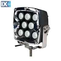 ΠΡΟΒΟΛΕΑΣ LED DRIVING LIGHTS ΜΑΥΡΟΣ/ΧΡΩΜΙΟ 10-32V 80W 5600lm 8 CREE LED ΤΕΤΡΑΓΩΝΟΣ (130 x 130 x 86 mm) M-TECH