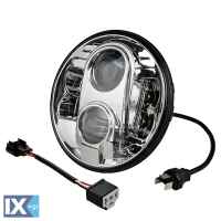 ΦΑΝΑΡΙ ΣΤΡΟΓΓΥΛΟ 7 ΙΝΤΣΩΝ ME 8LED CREE (XML-10W) 9-36V 6000-6500K CHROME