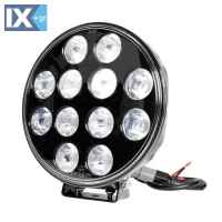 ΠΡΟΒΟΛΕΑΣ ORION 9>36V 12LED 120W 8.400LM 6.000K 215mm ΜΑΥΡΟΣ ΑΔΙΑΒΡΟΧΟΣ 1ΤΕΜ.