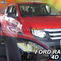 ΑΝΕΜΟΘΡΑΥΣΤΕΣ ΑΥΤΟΚΙΝΗΤΟΥ ΓΙΑ FORD RANGER / RAPTOR III 4D 2012-2022 ΖΕΥΓΑΡΙ ΑΝΕΜΟΘΡΑΥΣΤΕΣ ΑΠΟ ΕΥΚΑΜΠΤΟ ΦΙΜΕ ΠΛΑΣΤΙΚΟ HEKO - 2 ΤΕΜ.