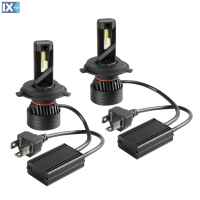 H4 ΛΑΜΠΑ 9>32V 6.500K 10.000lm 90W P43t HALO LED SERIE 9 COMPACT ULTRA POWER 4LED CREE LED KIT - 2 ΤΕΜ.