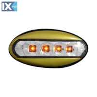 ΠΛΑΪΝΑ ΦΛΑΣ PEUGEOT 206/ 206cc/ 307 LED GOLD/CLEAR - 2 ΤΕΜ