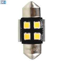 ΛΑΜΠΑΚΙΑ ΠΛΑΦΟΝΙΕΡΑΣ C5W/C10W 12V SV8.5 0,5W 31mm 4xSMD2835 LED OSRAM CAN-BUS ΛΕΥΚΟ 2ΤΕΜ. M-TECH