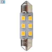 ΛΑΜΠΑΚΙΑ ΠΛΑΦΟΝΙΕΡΑΣ C5W 12V SV8.5 36mm 0,5W 6xSMD2835 LED OSRAM ΛΕΥΚΟ BLISTER 2ΤΕΜ. M-TECH