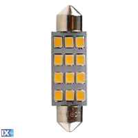 ΛΑΜΠΑΚΙΑ ΠΛΑΦΟΝΙΕΡΑΣ C5W/C10W 12V SV8.5 41mm 1,5W 12xSMD2835 LED OSRAM ΛΕΥΚΟ BLISTER 2ΤΕΜ. M-TECH