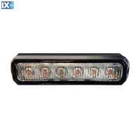 ΣΤΡΟΜΠΟ 12/24V 11x2,5x1,7cm ΠΟΡΤΟΚΑΛΙ 6LED 18W (6x3W) R65 R10 AMiO - 1 ΤΕΜ.