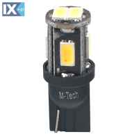 W5W T10 12V W2.1x9.5d 2W 6xHP LED OSRAM OPTO ΛΕΥΚΟ BLISTER 2ΤΕΜ. M-TECH