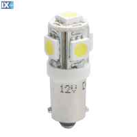 T4W 12V 1,2W BA9s (ΜΙΝΙΟΝ) LED 5xSMD5050 ΛΕΥΚΟ 1ΤΕΜ. M-TECH