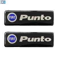 FIAT PUNTO ΣΗΜΑΤΑ ΒΙΔΩΤΑ 10 Χ 3 cm ΕΠΟΞΕΙΔΙΚΗΣ ΡΥΤΙΝΗΣ (ΥΓΡΟ ΓΥΑΛΙ) ΣΕ ΜΑΥΡΟ/ΧΡΩΜΙΟ/ΜΠΛΕ ΜΕ LOGO ΓΙΑ ΠΑΤΑΚΙΑ - 2 ΤΕΜ.