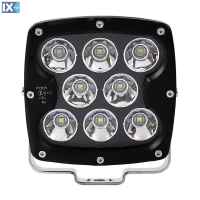 ΠΡΟΒΟΛΕΑΣ LED DRIVING LIGHTS ΜΑΥΡΟΣ 10-30V 80W 5600lm CREE LED ΤΕΤΡΑΓΩΝΟΣ 130x130x86mm M-TECH