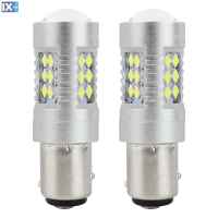 P21/5W BA15d 12/24V 24xSMD 3030 6.000K LED CAN-BUS 15SMD 2835 AMIO -2 ΤΕΜ.