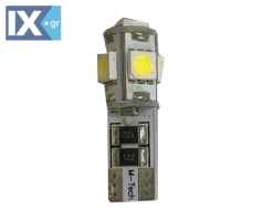 W5W 24V T10 1,5W W2,1x9,5d LED 5xSMD5050 ΛΕΥΚΟ (ΚΑΡΦΩΤΟ CAN-BUS) M-TECH - 2 ΤΕΜ.