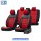Καλύμματα Αυτοκινήτου Otom Comfortline Design Universal Sued / Rachel / Δερματίνη Σετ Εμπρός / Πίσω Μαύρο - Κόκκινο CMF-207 11 Τεμάχια - 160 EUR