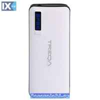 Power Bank Treqa TR-901 12800mAh Με 3 Θύρες USB-A Και Led Φως Λευκό 1 Τεμάχιο