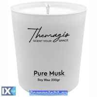 Αρωματικό Κερί Σόγιας Με Ξύλινο Καπάκι Themagio Pure Musk 200gr 1 Τεμάχιο