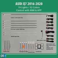 DIQ AMBIENT AUDI Q7 (4M) mod. 2016-2020 (Digital iQ Ambient Light Audi Q2 mod. 2016-2020, 19 Lights)