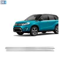 SUZUKI VITARA 2016+ TRIM ΜΑΡΚΕ ΠΑΡΑΘΥΡΩΝ ΑΥΤΟΚΟΛΛΗΤΑ ΧΡΩΜΙΟ ΜΕΤΑΛΛΙΚΑ S-Dizayn - 4 Τεμ.