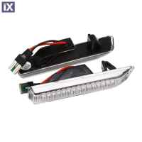 Led φλας φτερού για BMW E36 / E53 (1999-2006) - χρωμίου με τρεχούμενο φλας - σετ 2τμχ.