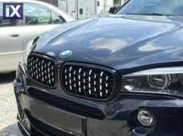 Μάσκα για BMW X5 F15 / X6 F16 (2013+) - γυαλιστερή - Diamond design χρωμίου/μαύρη - 2 τμχ.