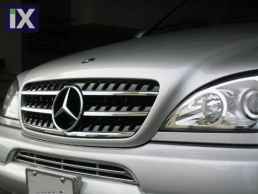 Μάσκα για Mercedes ML W163 (W164 design) (1998-2005) -μαύρη με πλαίσιο χρωμίου